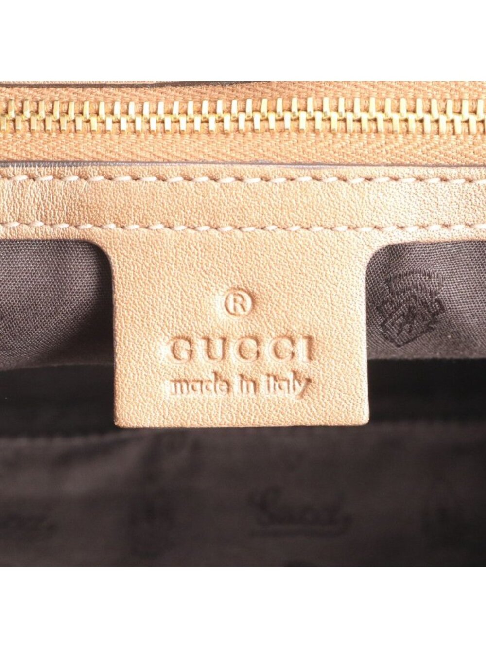 Gucci GG Twins Canvas Leather Tote Shoulder Hand Beige Rbe - Picture 8 of 9